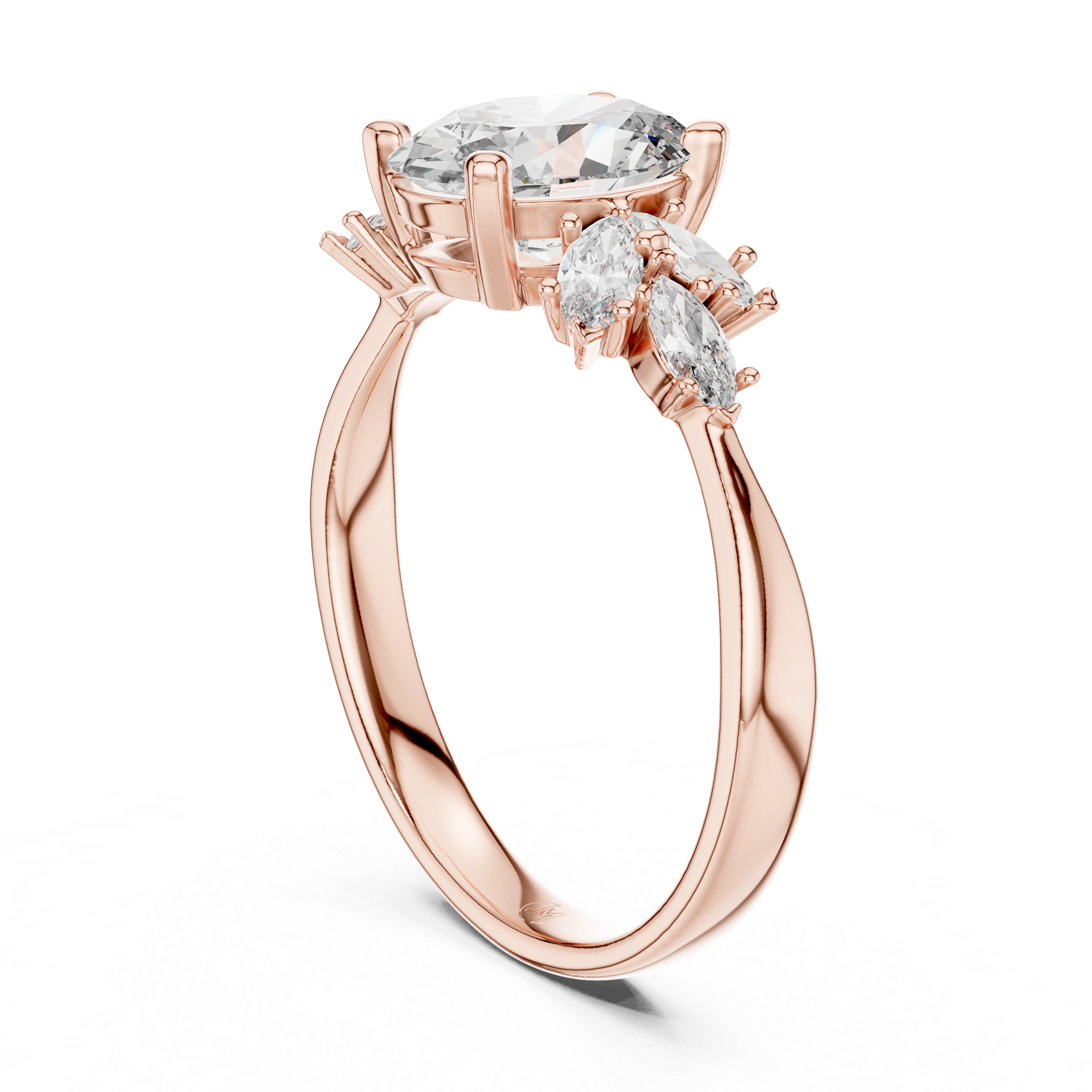 Diamond eternity ring on a model's hand